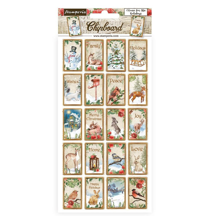 Home For The Holidays Adhesive Chipboard 6"X12"