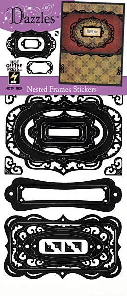 Dazzles Stickers - Nested Frames Black