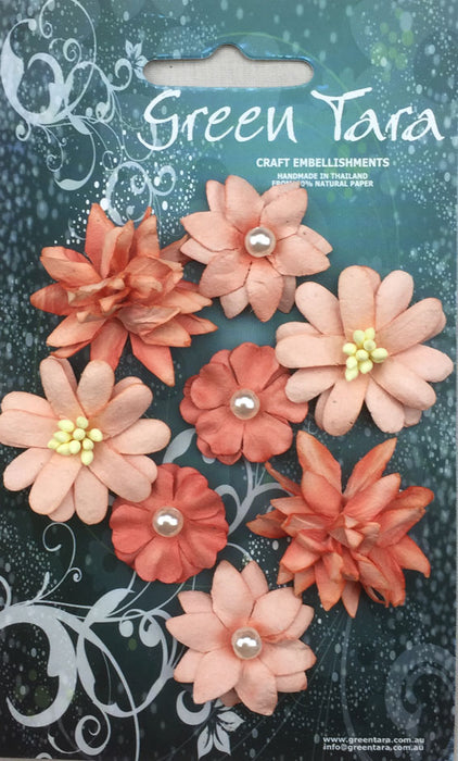 Rustic Flowers - Coral