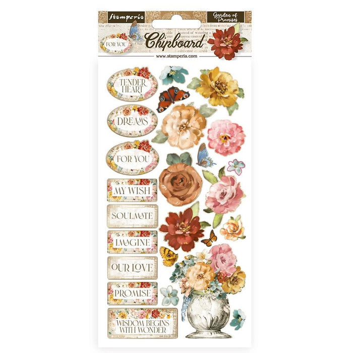 Garden Of Promises Adhesive Chipboard 6"X12"