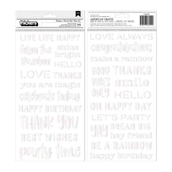 Thickers Stickers - Rainbow Phrases